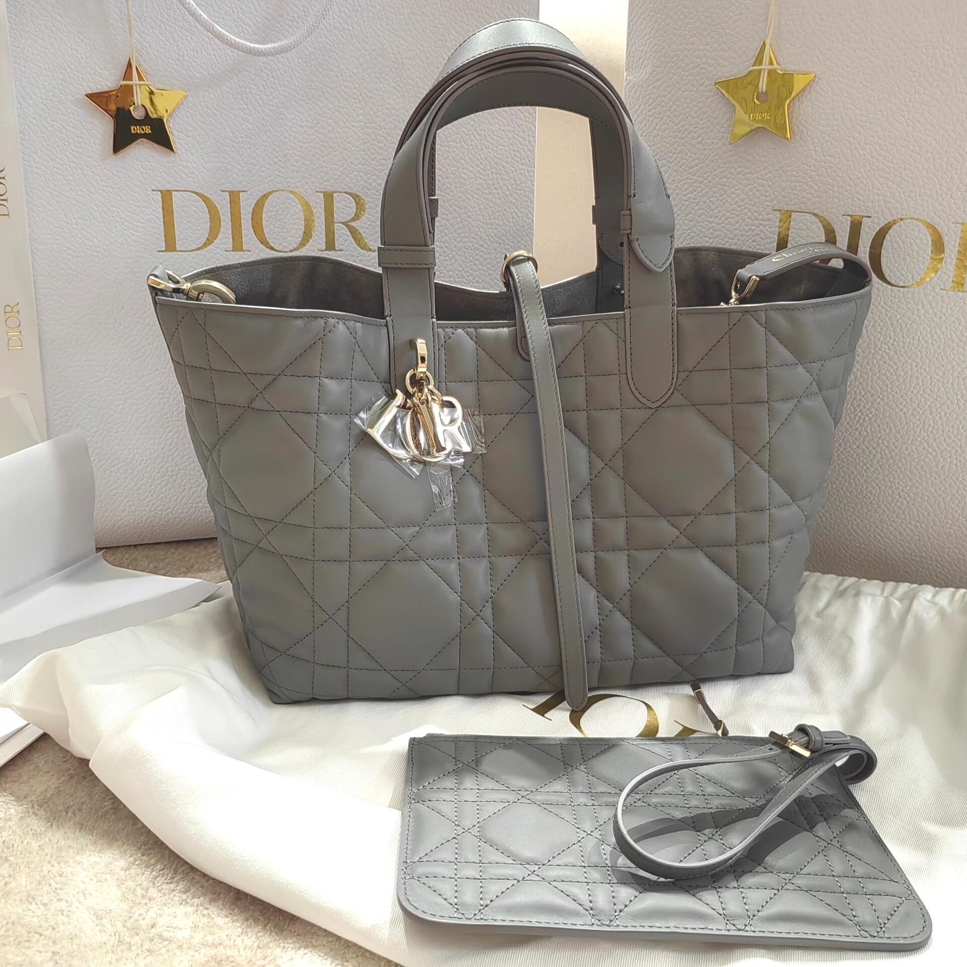 全新未使用 DIOR/迪奥 Dior/Toujours托特包/蓝灰色单肩包