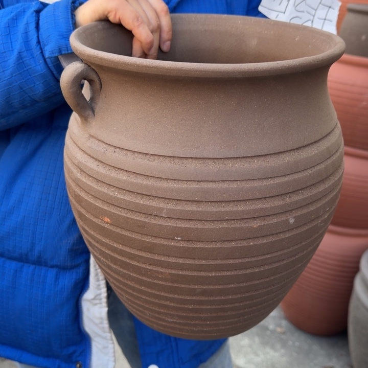 紫砂花盆口25高30宜兴紫砂瑕疵花泥