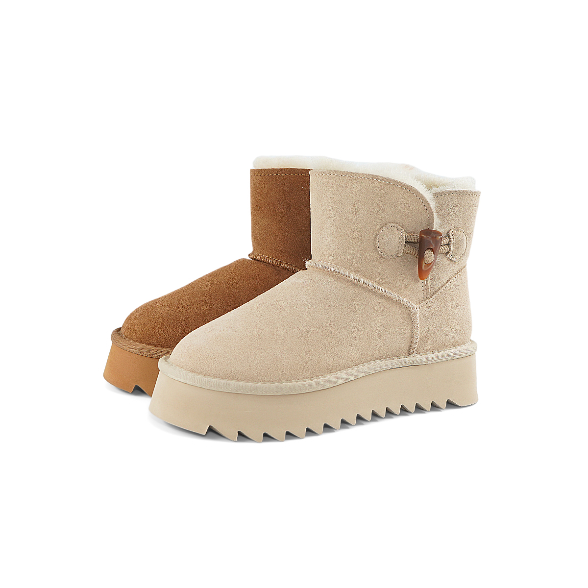 杜米亚冬季新款厚底加绒加厚保暖中筒雪地靴-D663352-3