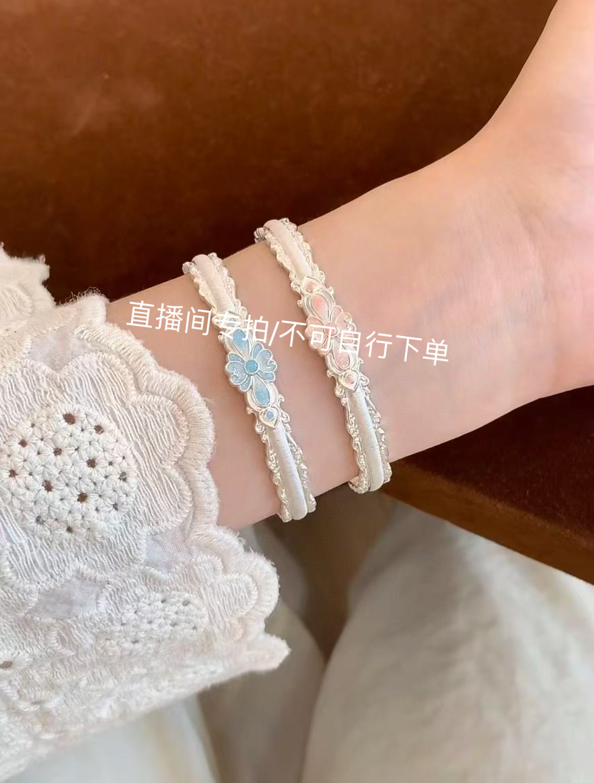 925银合成锆石银制品 足银手镯首饰/S925纯银首饰 直播间专拍