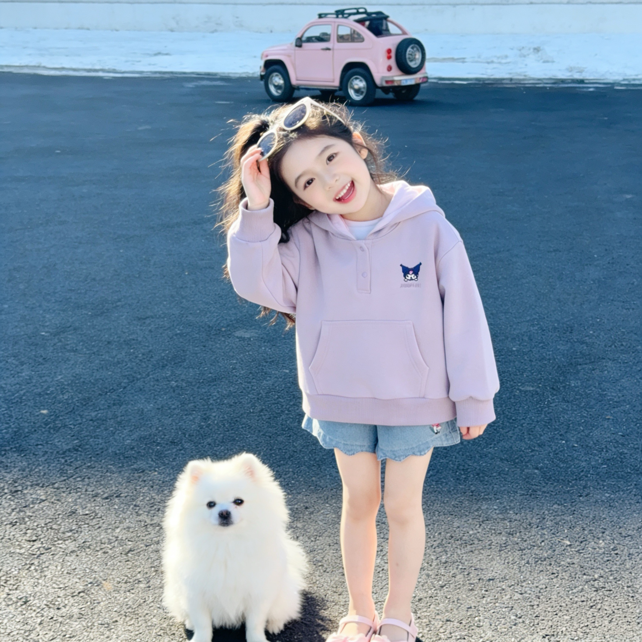 【库洛】H2606春款女童库洛米百搭连帽卫衣