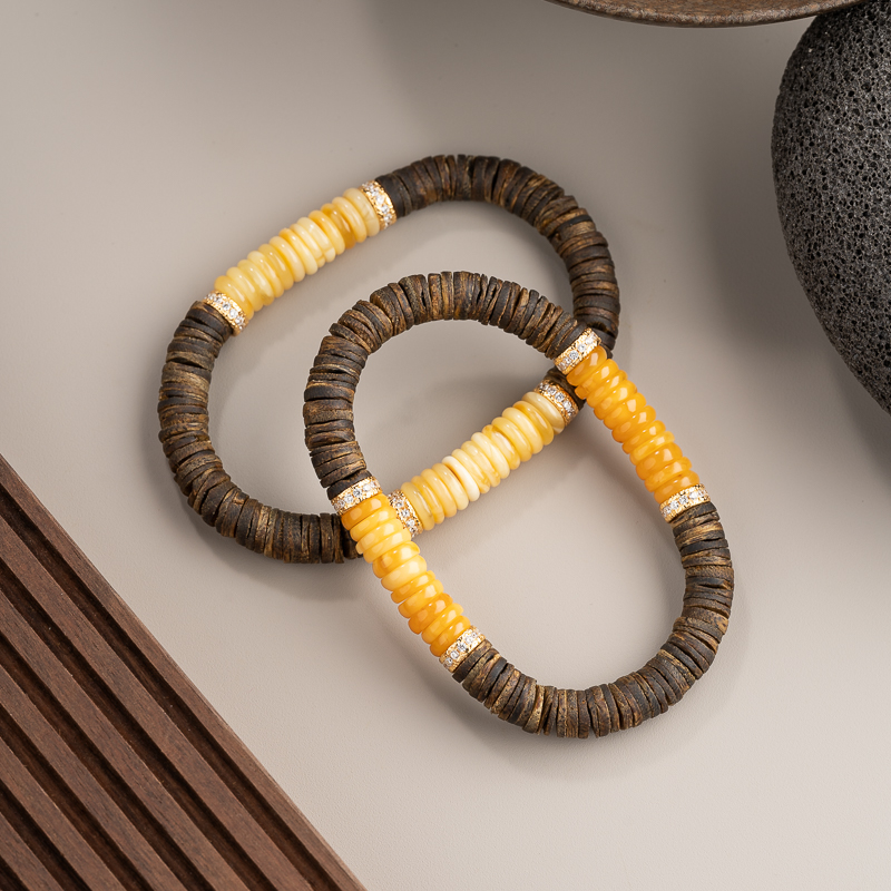 沉香莺歌绿奇楠99分结香沉香随形药片片珠单圈手串（多样性发其一）