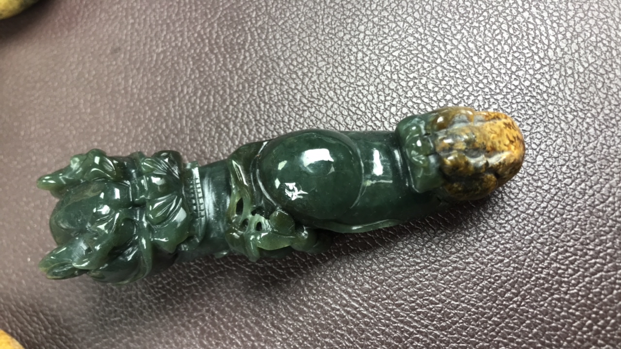 天然河磨玉……手把件……