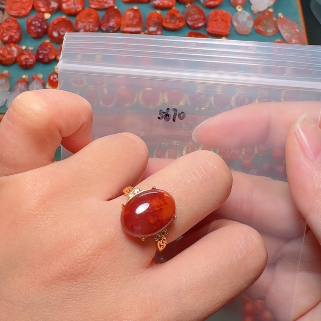 南红玛瑙南红银S925镶嵌