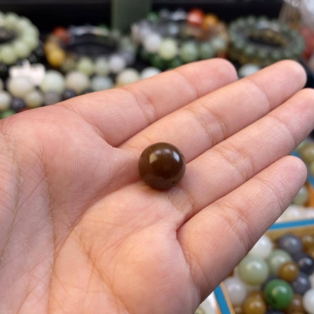 和田玉手串未镶嵌福利糖单珠z 12