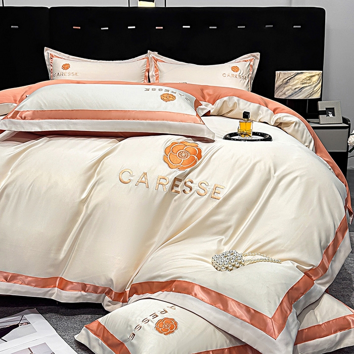 ICOCO/艾可可新款天丝磨毛秋冬四件套意式轻奢数码印花套件简约