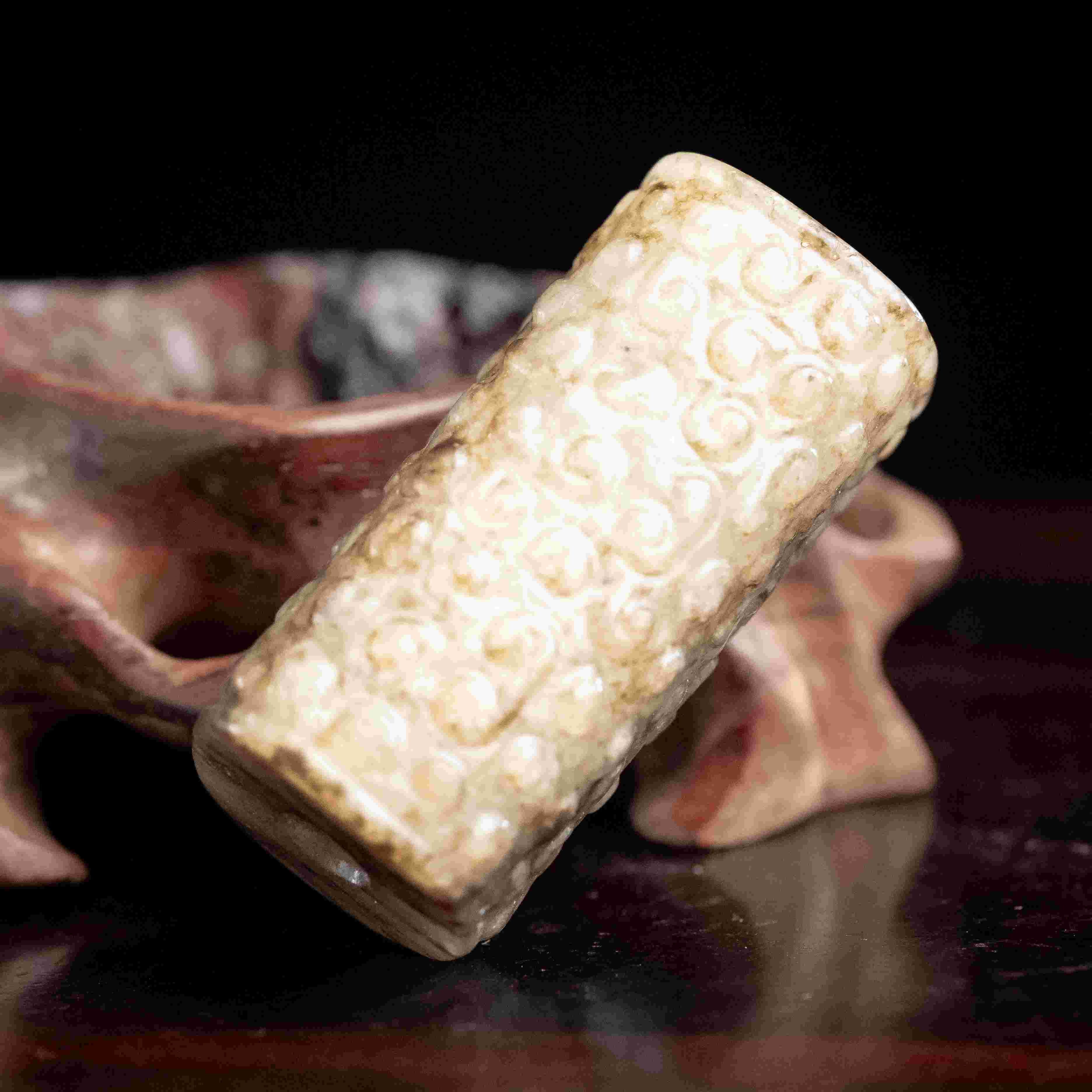 1693明代和田玉刻纹玉珒2016