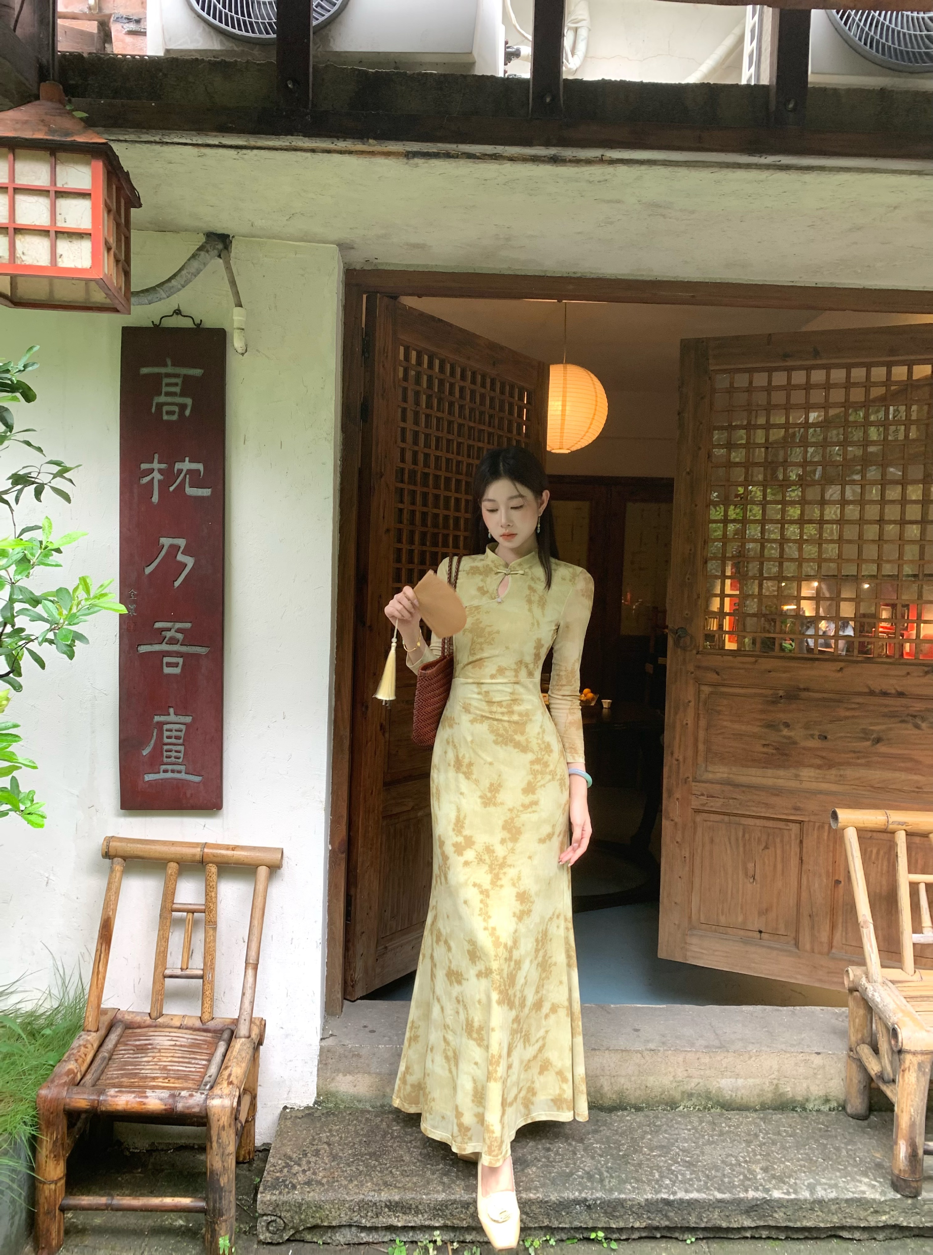 EIA一尧新中式国风【秋香】清冷禅意气质旗袍连衣裙显瘦复古八分袖