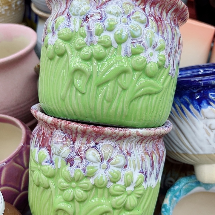 多肉绿植陶瓷花盆9.9包邮，有孔