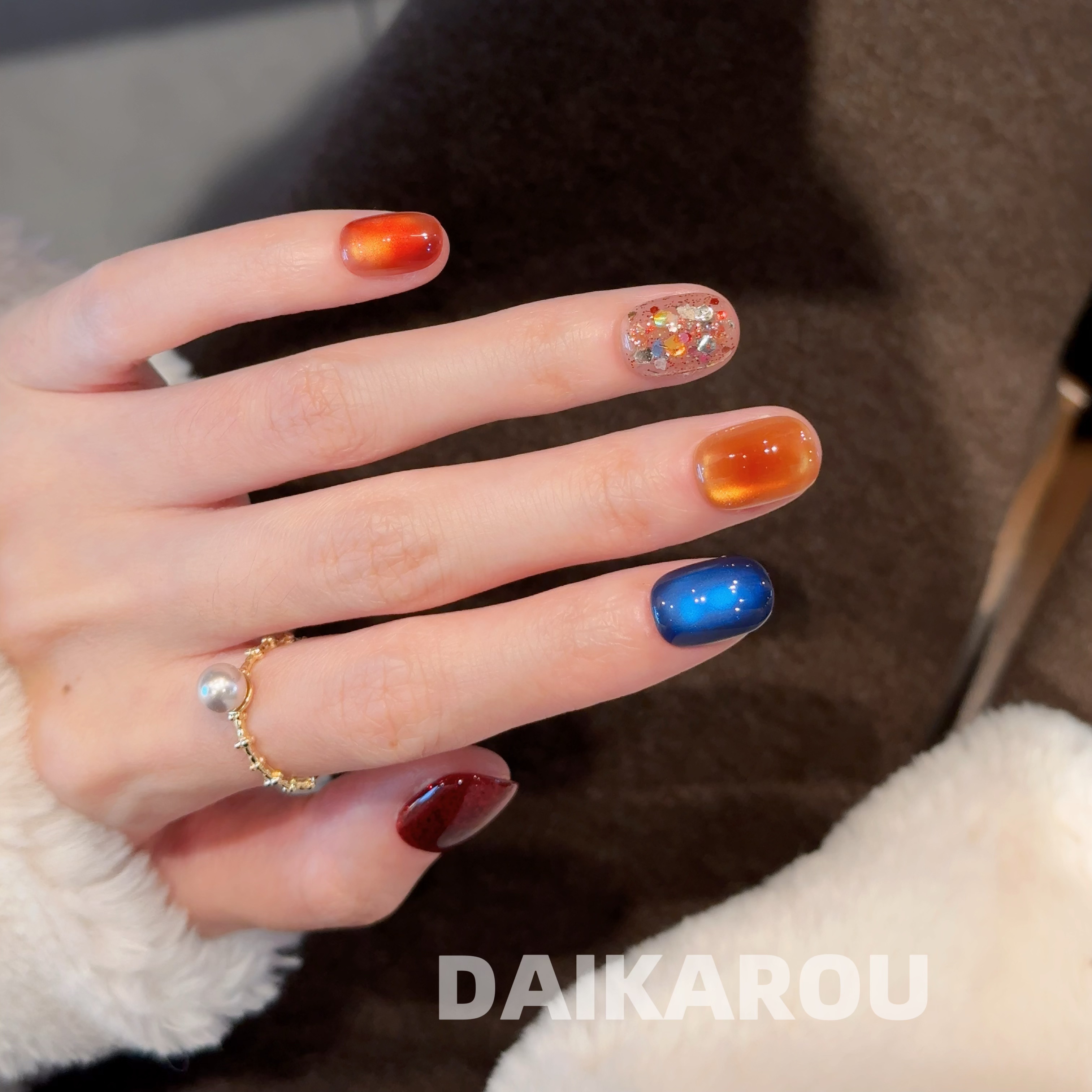 菲林不夜港 黛卡柔预售 哇擦么 新甲型 此度短椭圆手工穿戴甲12片