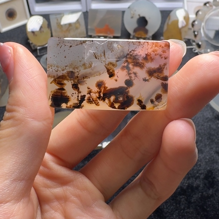 青***蕻玛瑙/玉髓未镶嵌珠宝奇石