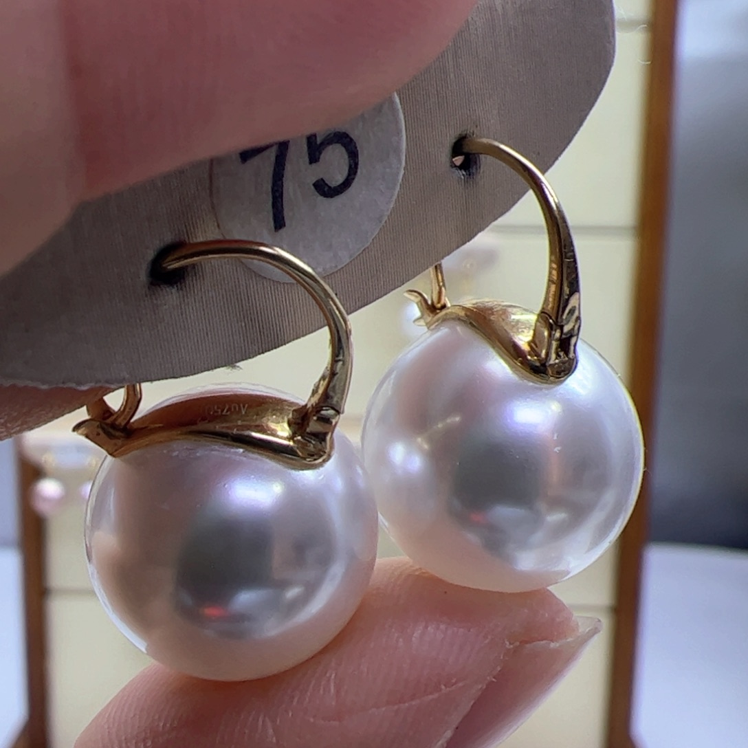 淡水珍珠耳饰18K金镶嵌