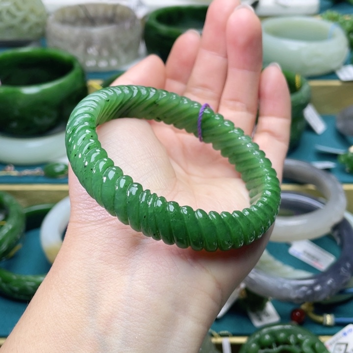 和田玉手镯57+圈口 编号14未镶嵌