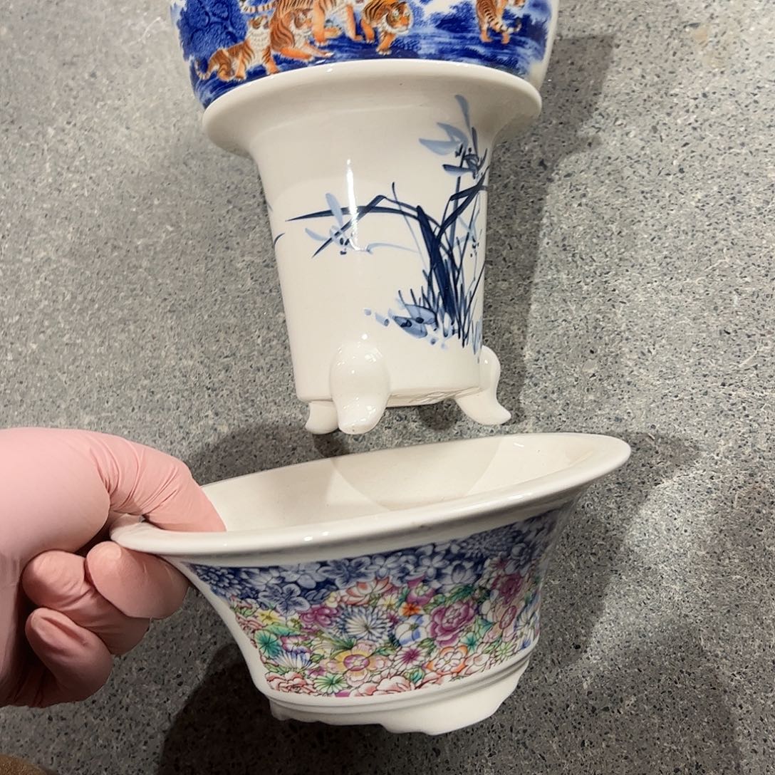 紫砂花盆977号瑕疵3个处理介意勿拍