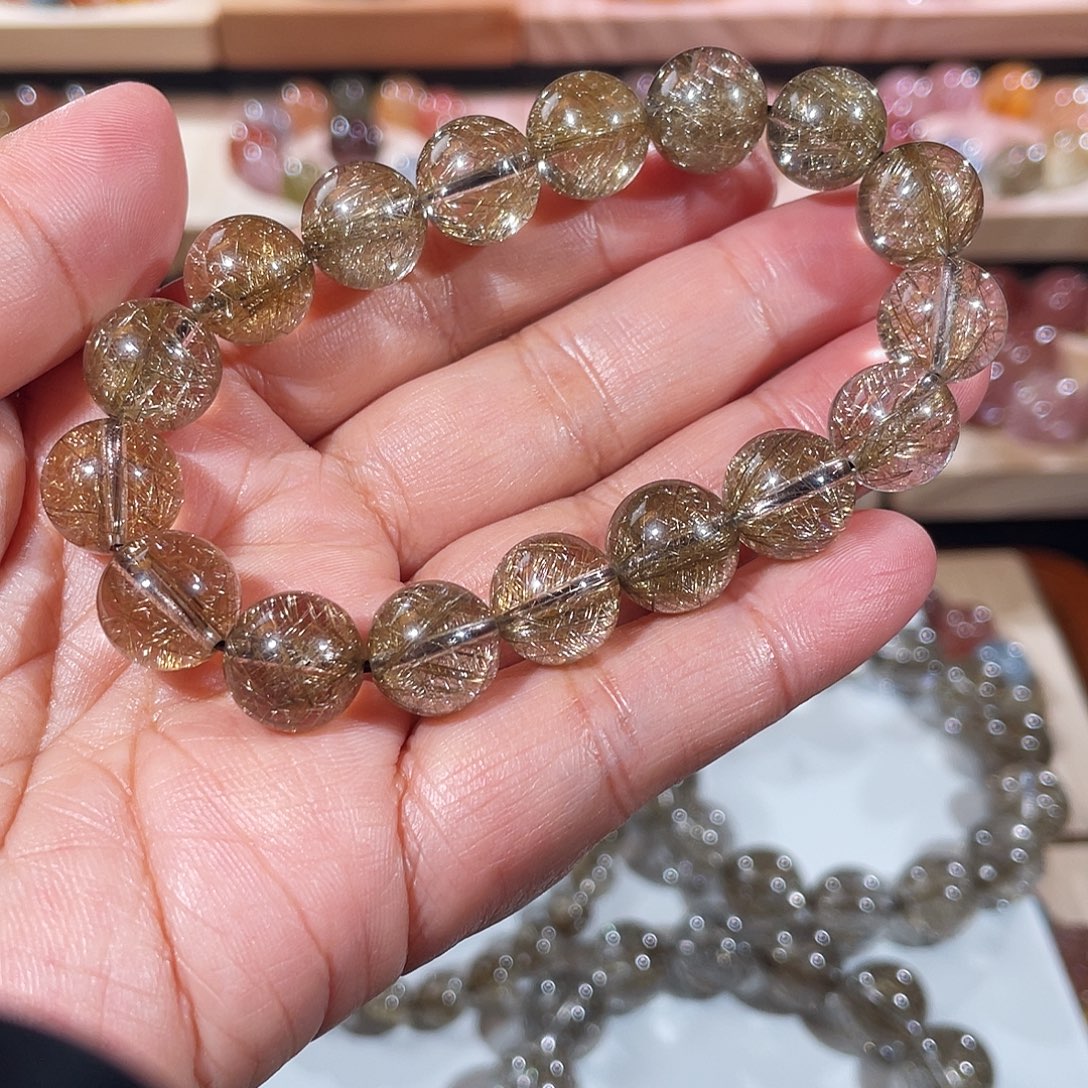 卖***代手链未镶嵌水晶发晶手链，38.36