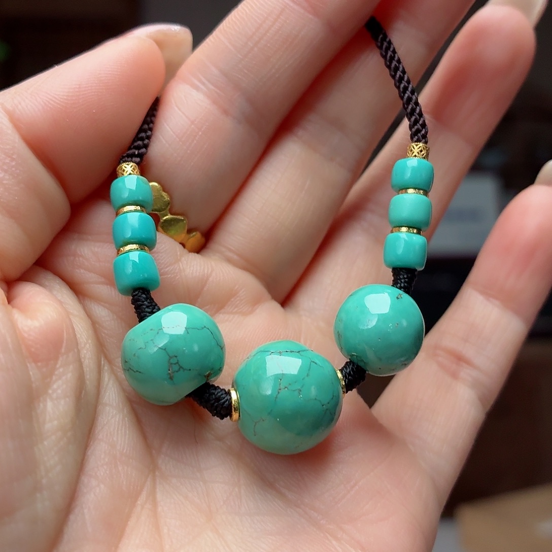 绿松石18K金镶嵌珠宝奇石