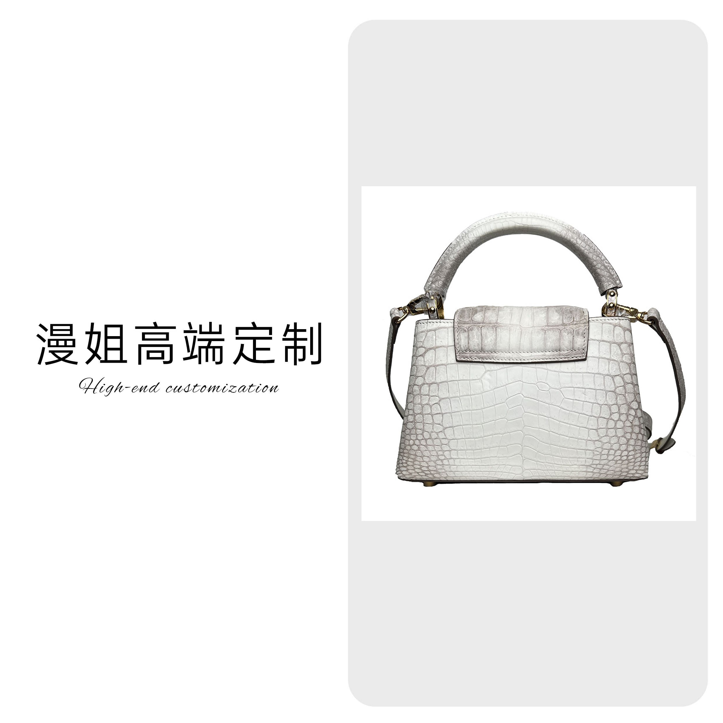真皮女包喜马拉雅鳄鱼皮卡普包包女单肩斜挎手提时尚高级百搭包包