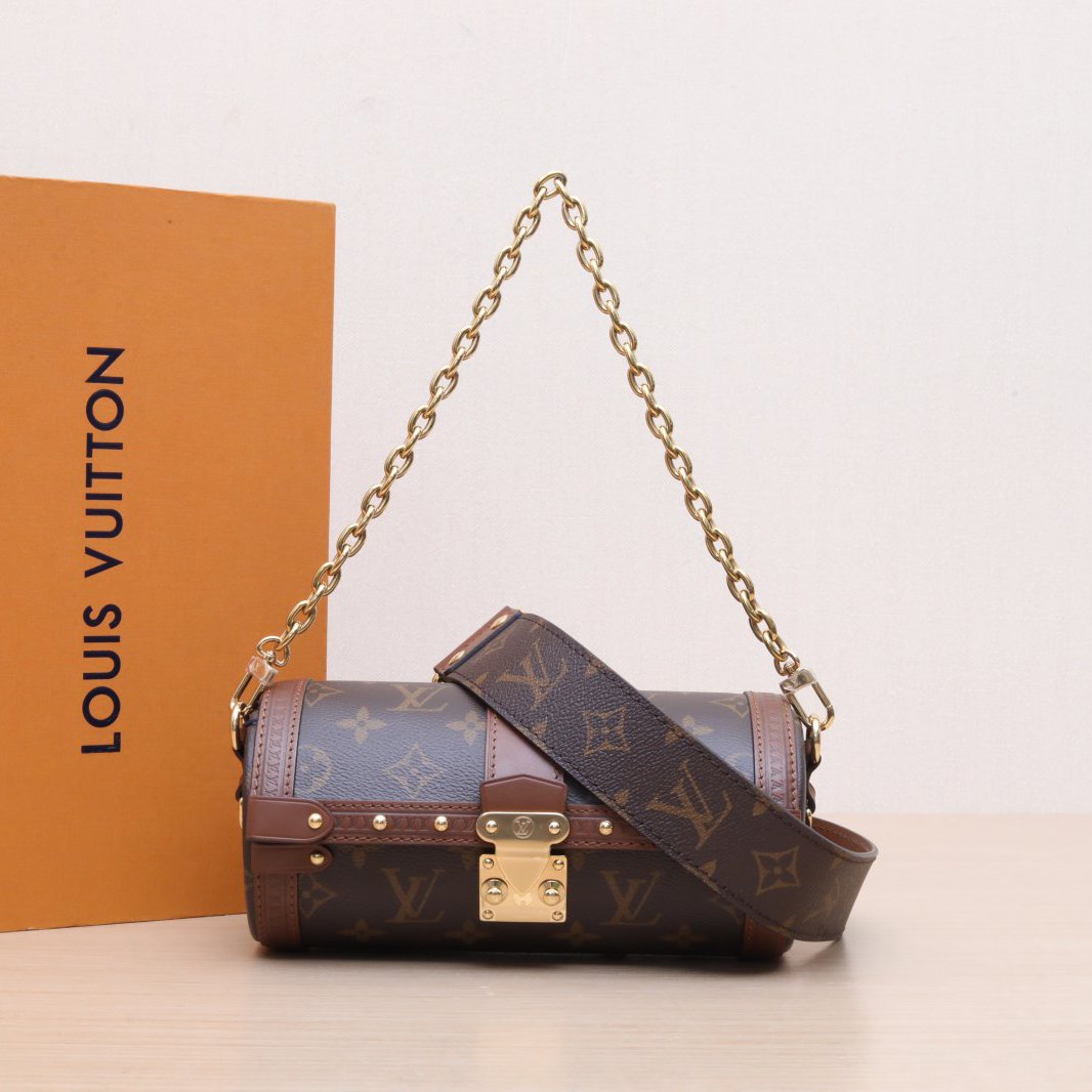 99新 LouisVuitton/路易威登 【小花Han】巴比龙 链条圆桶包 芯片
