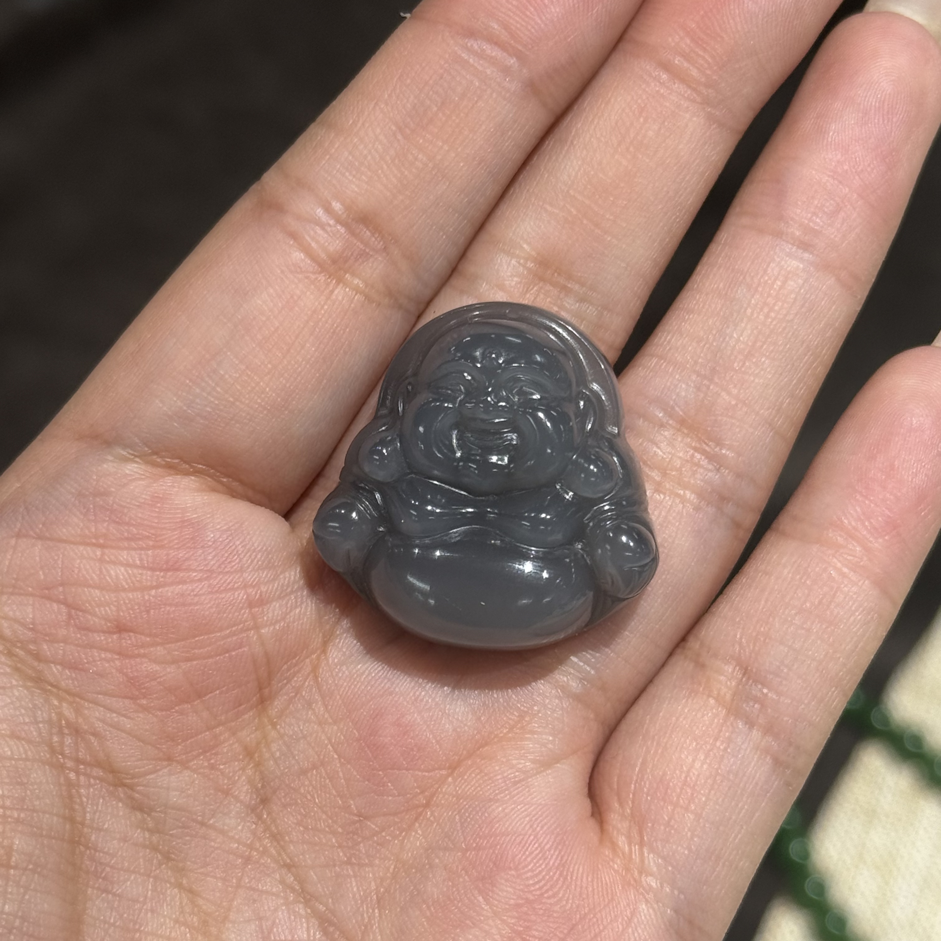 和田玉颈饰未镶嵌烟紫佛公TZ拍一发一