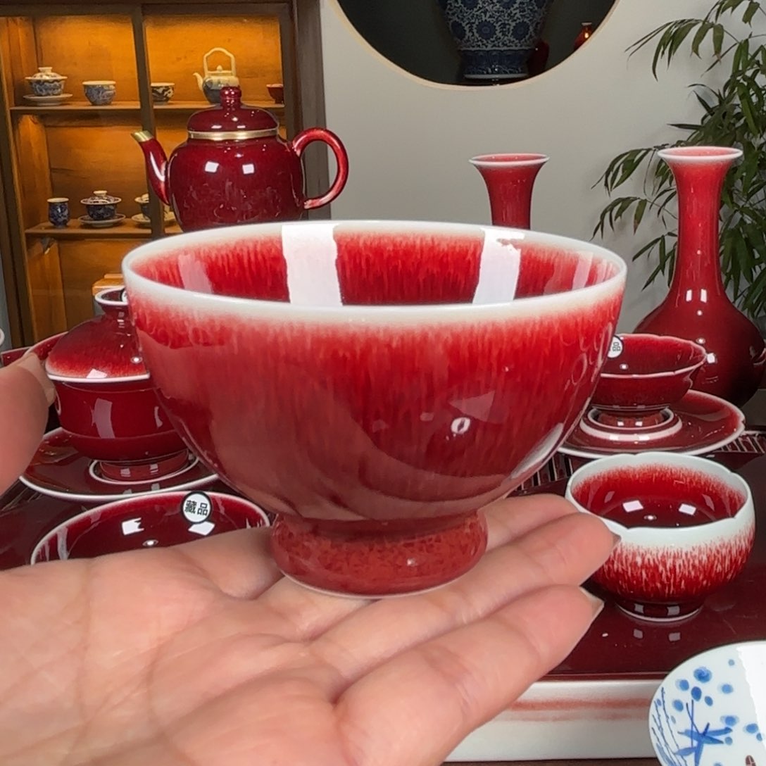 杯子景德镇原矿郎红主人杯