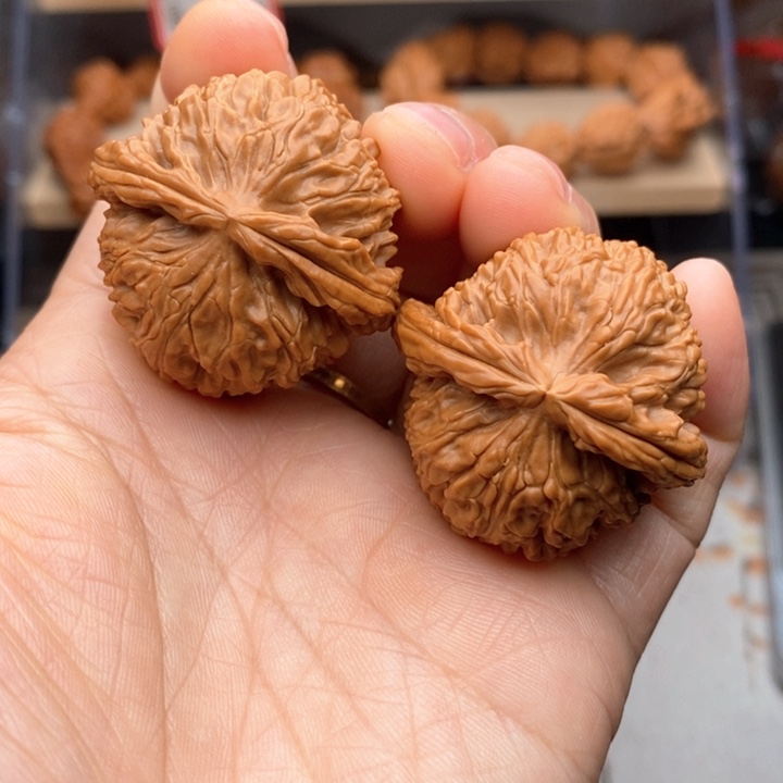 核桃把件白狮子核桃