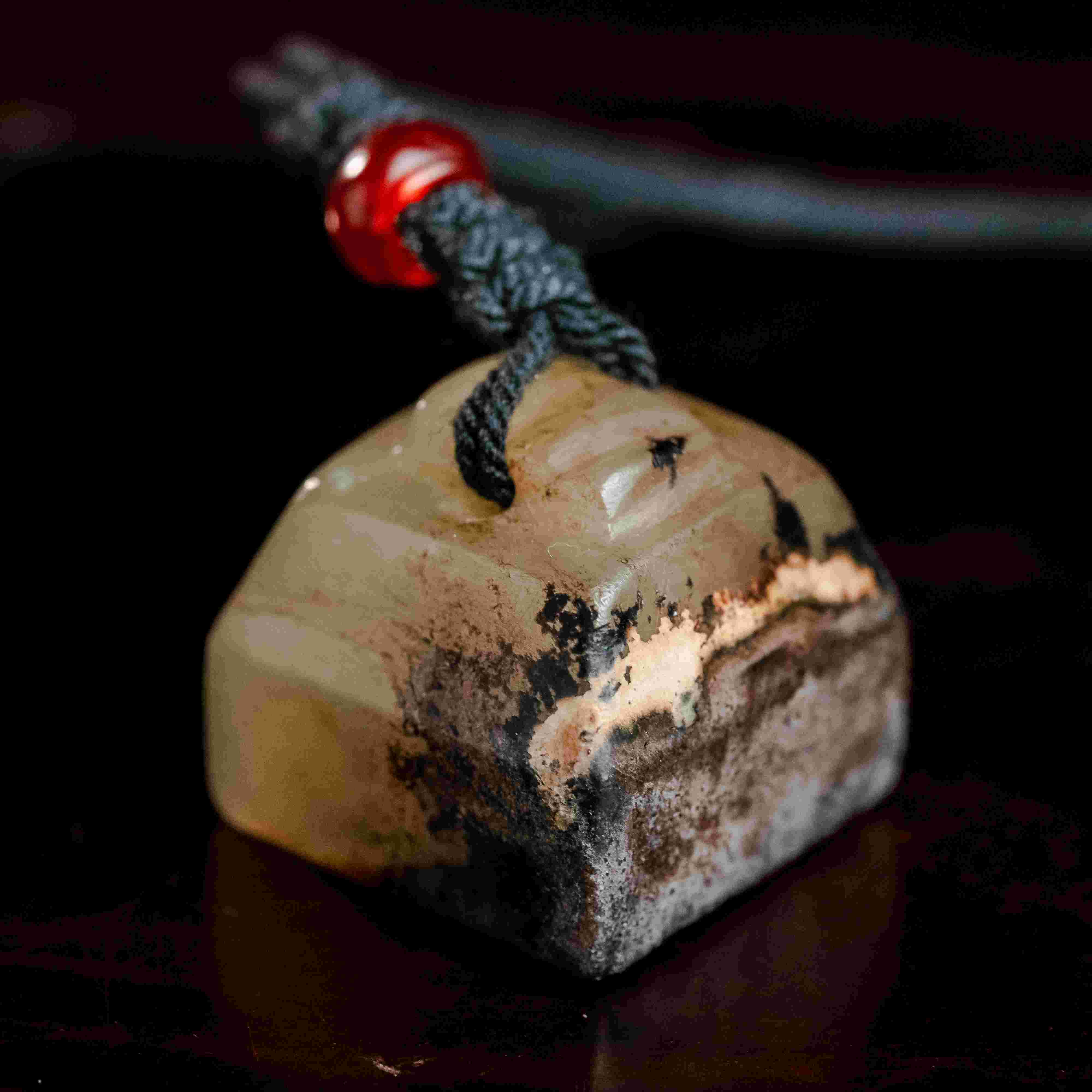 1937明代和田玉鸟篆印章2184