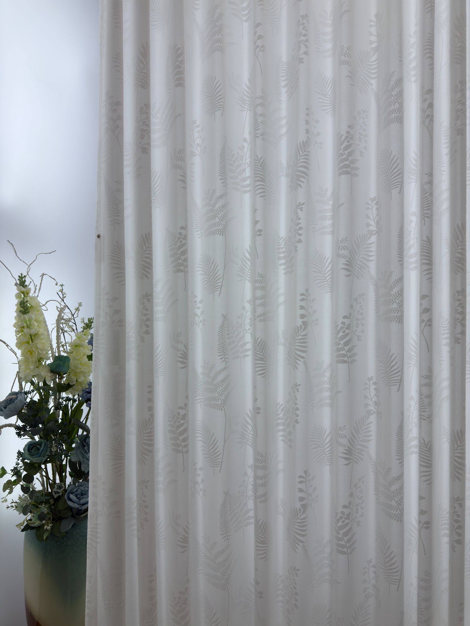 优帛【迷雾森林】镜面纱新款轻法式防晒客厅阳台透光白纱窗帘窗纱