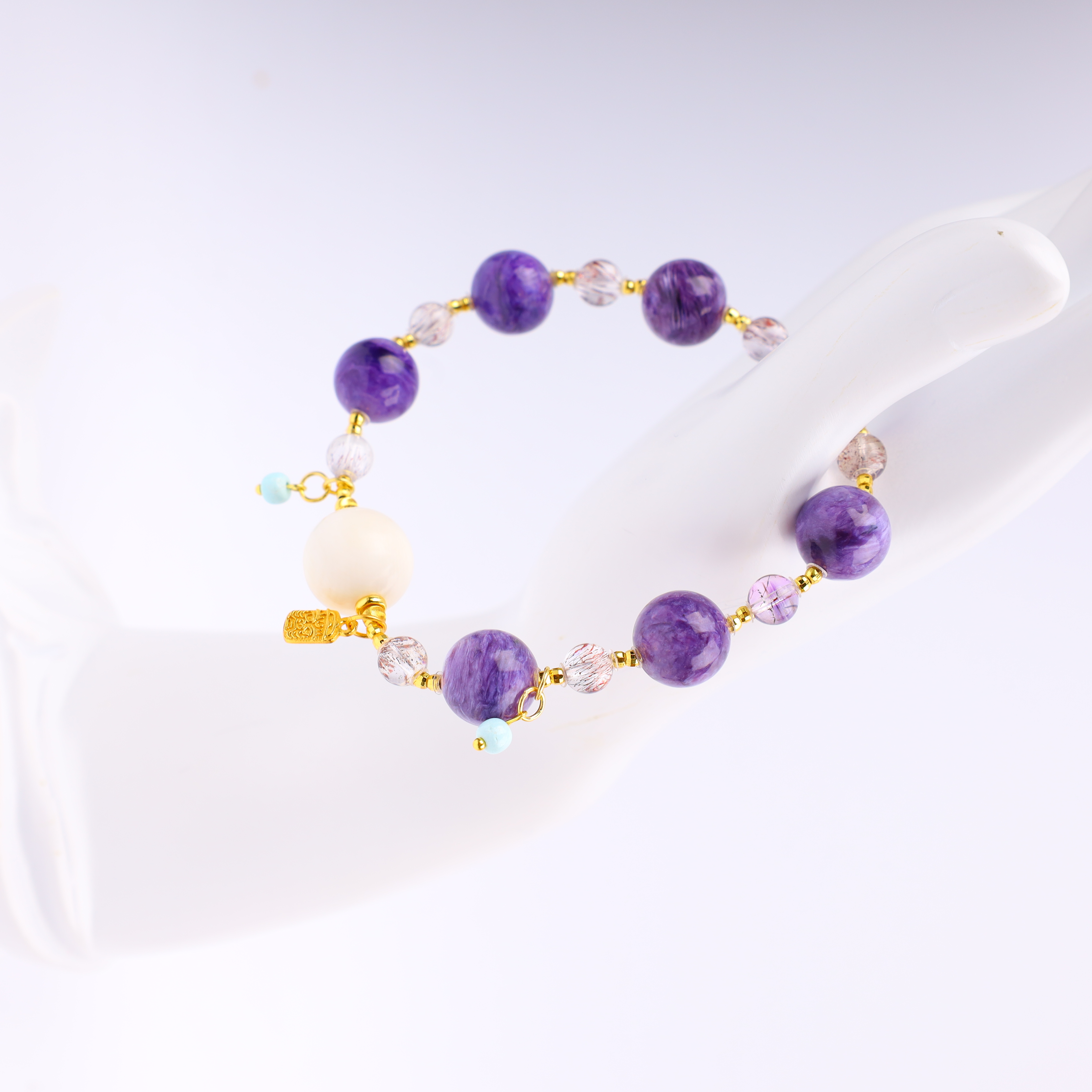 【心如珠宝赐福】紫龙晶超七水晶手串 JY19363682992