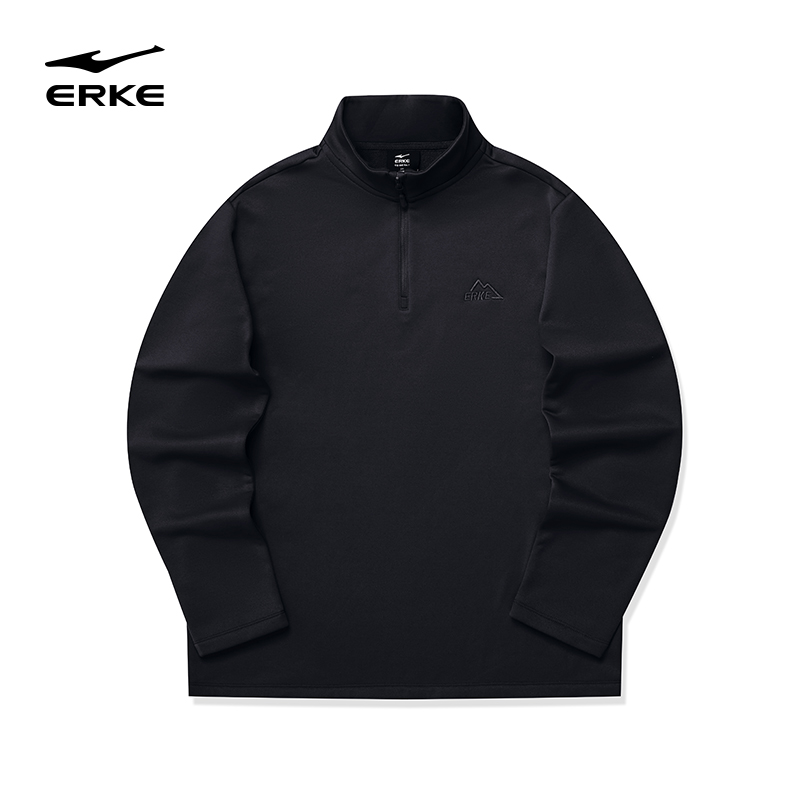 鸿星尔克运动上衣男士秋冬拉链卫衣户外长袖T恤针织衫51224401066