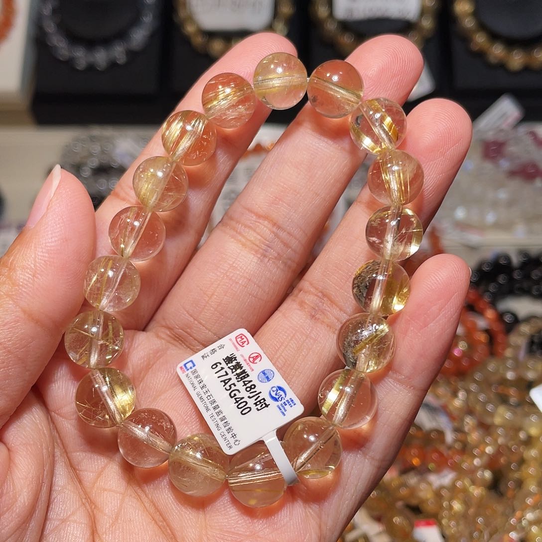 @***^水晶手链未镶嵌金发10.2m