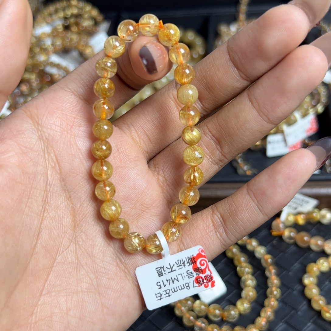 未镶嵌手链水晶天然金发晶