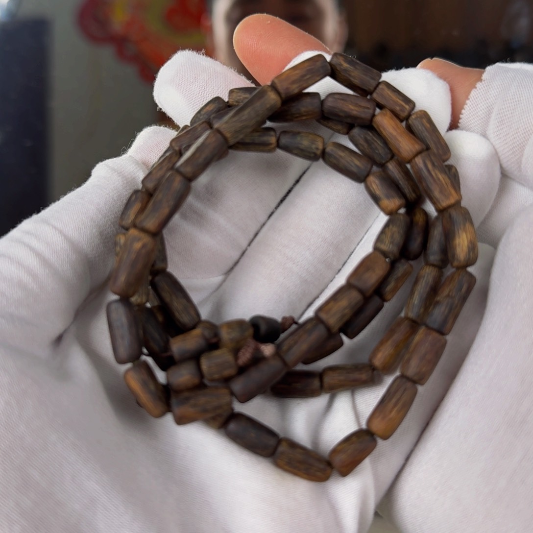 沉香手串白露沉水随形桶珠多圈卡6+保21克