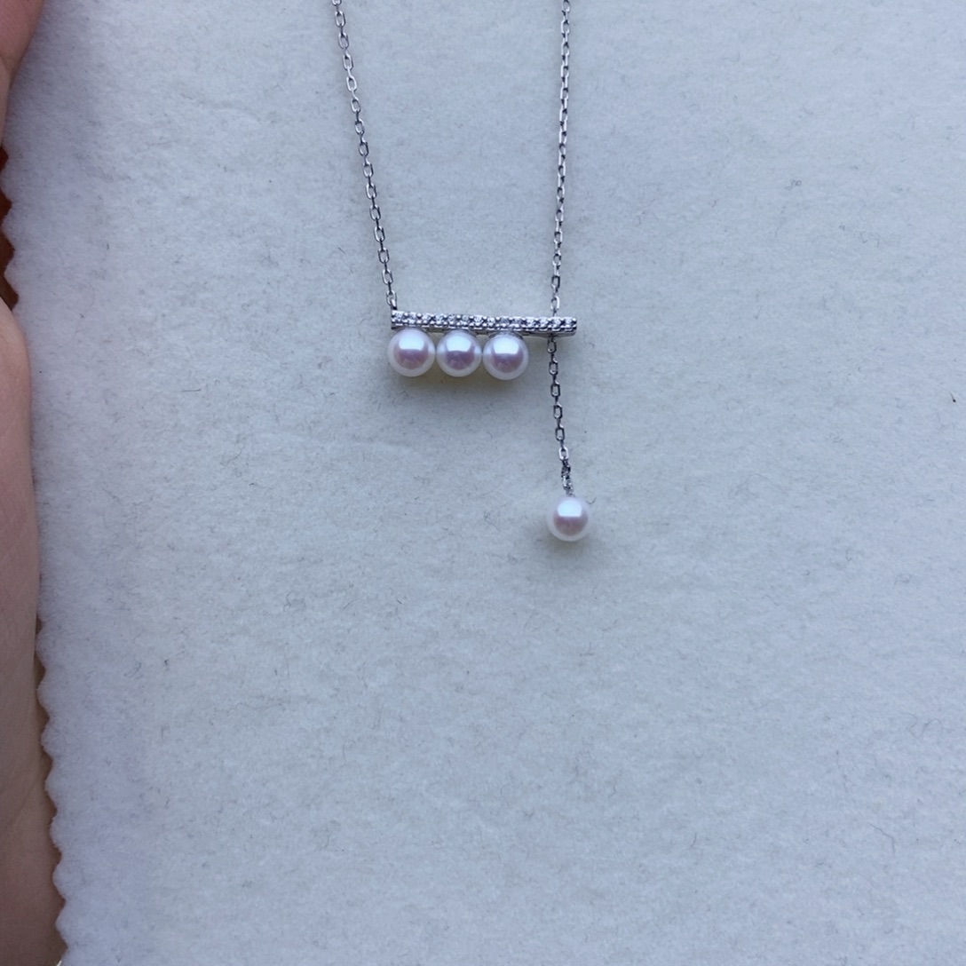 坠链均925银5-5.5mm四珠平衡木