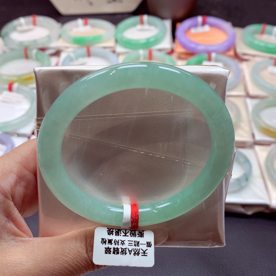 翡翠手镯未镶嵌细圆条57（14号）89