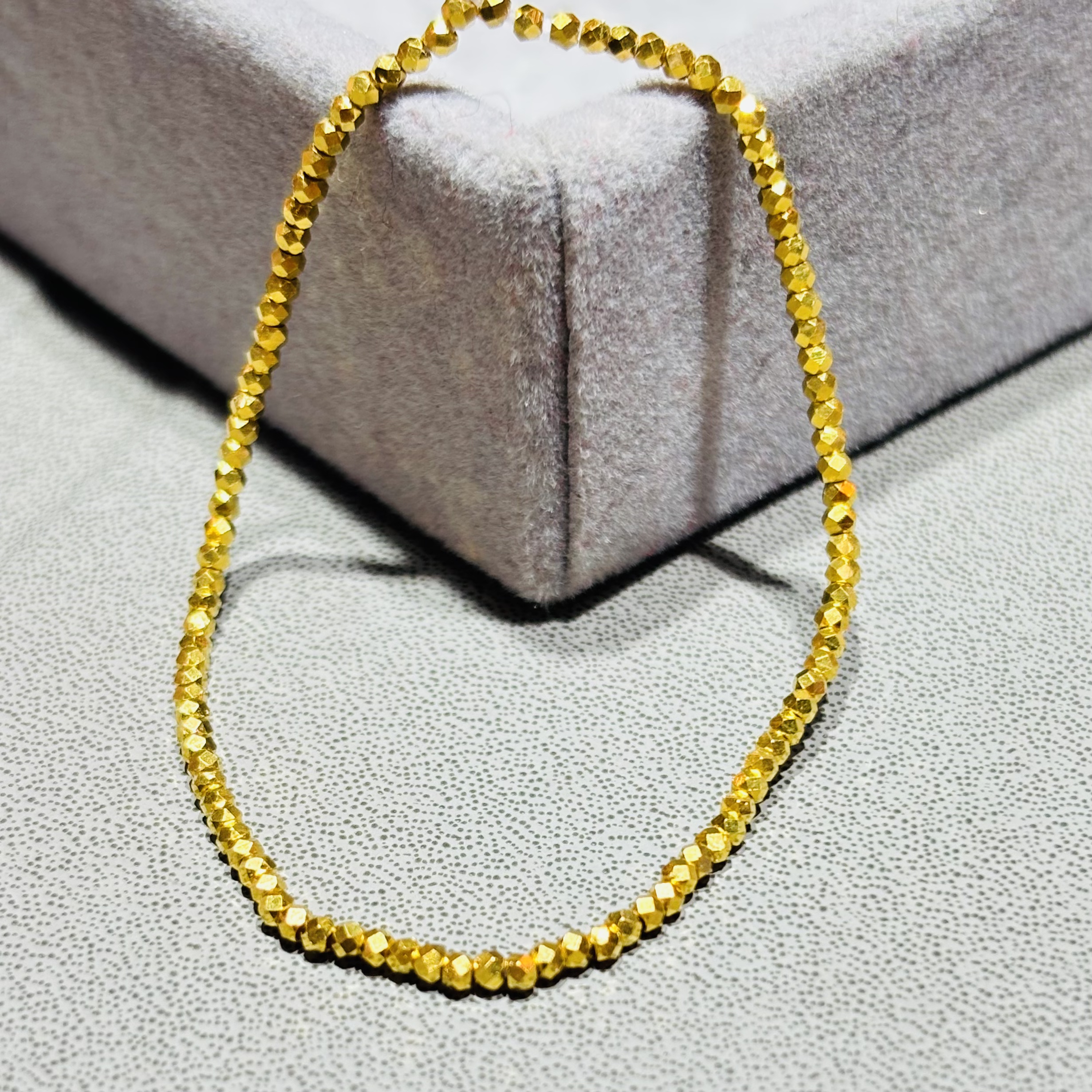 【水贝黄金工厂】足金999满串实心满天星暴闪镭射蹦迪金珠串（90粒）