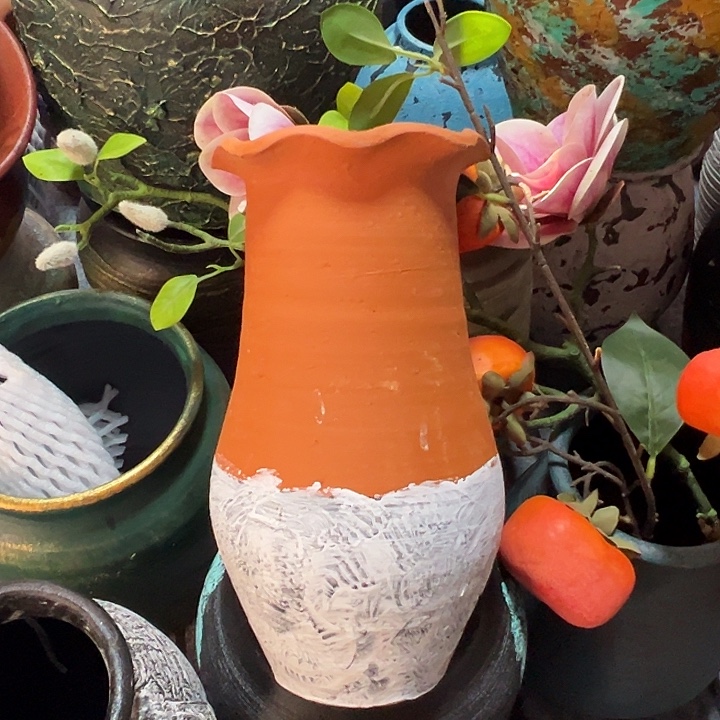 拼色花边高23口12