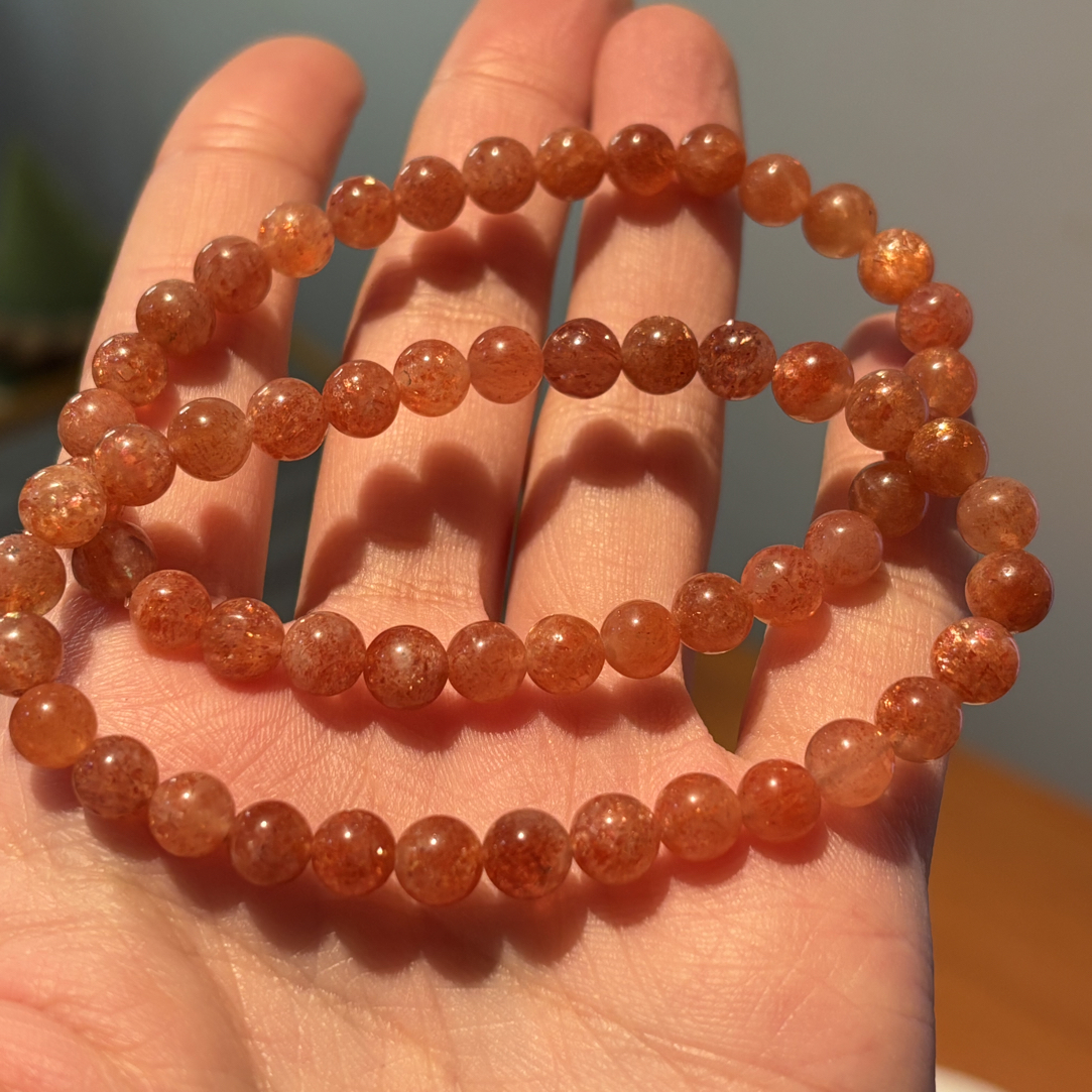 天然金太阳石手串