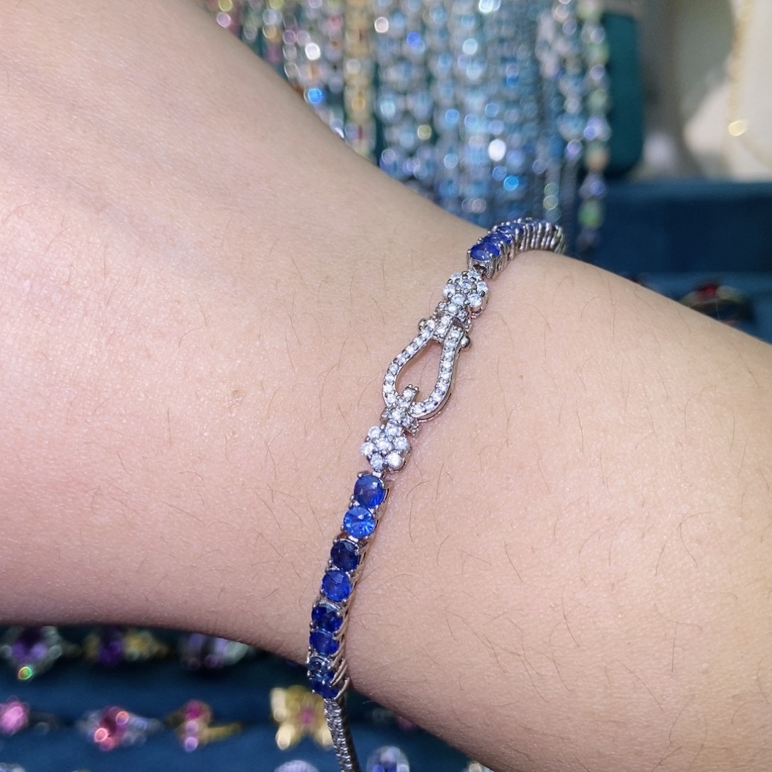 手链蓝宝石银S925镶嵌