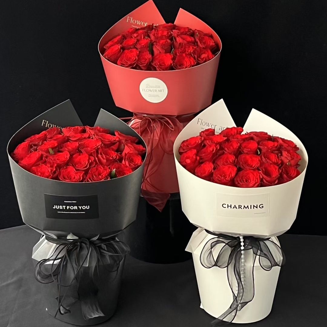 新款纯色极简双尖角一体成型双面防水加厚卡纸包装纸