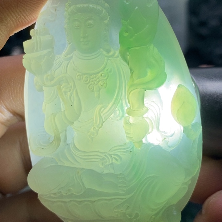 定制翡翠未镶嵌天然翡翠A货虚空藏