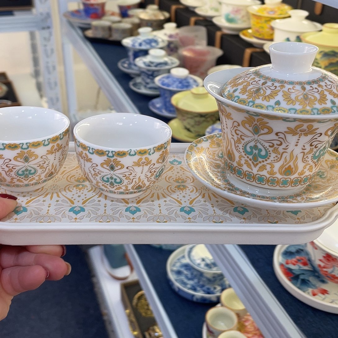 陶景德陶瓷盖碗茶具