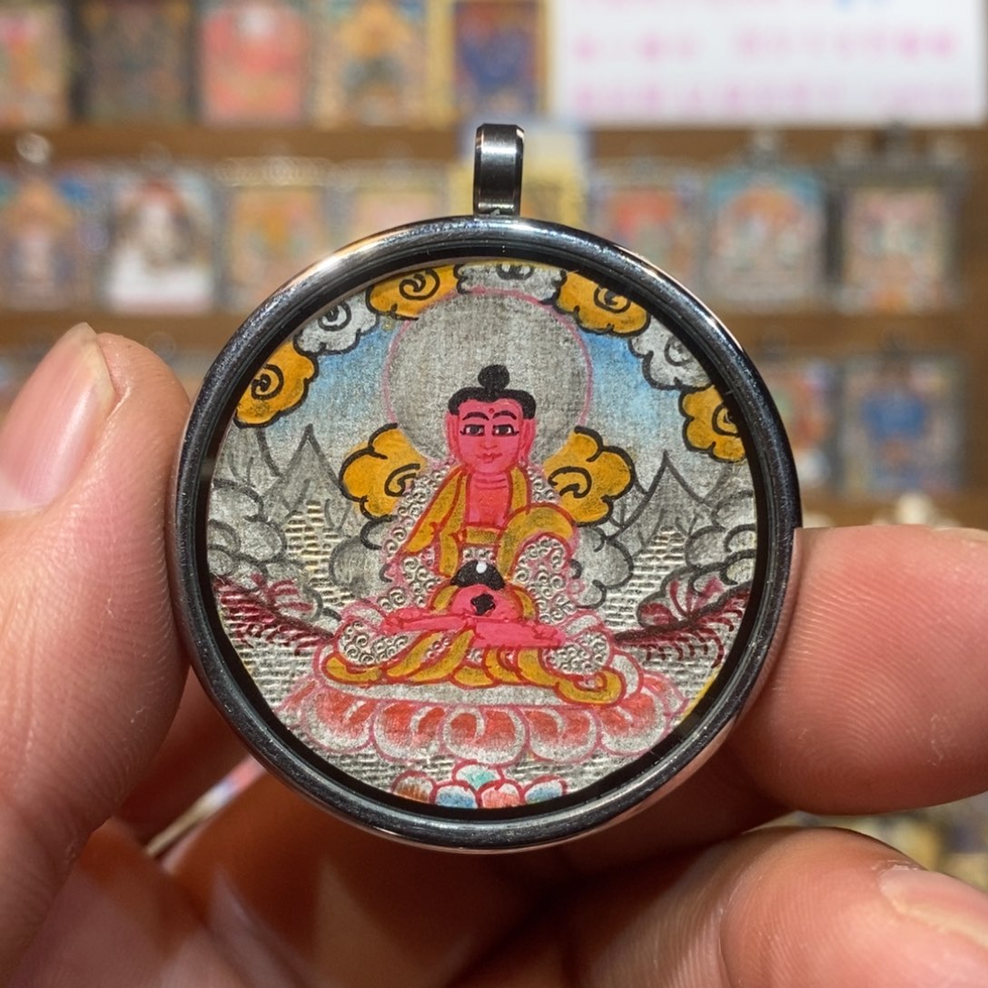 吊坠纯手绘唐卡阿弥福利