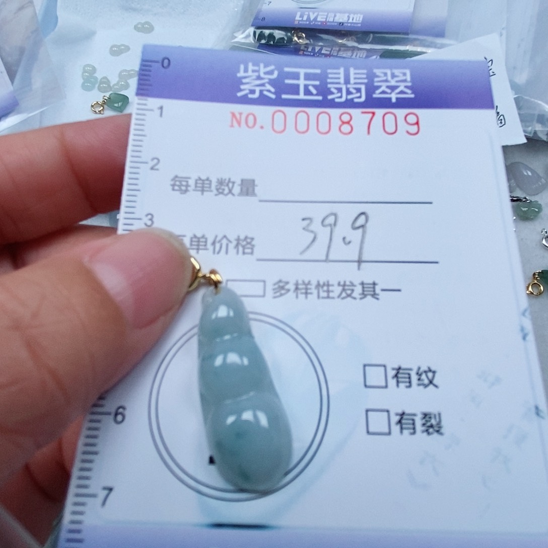 颈饰未镶嵌翡翠飘花豆子