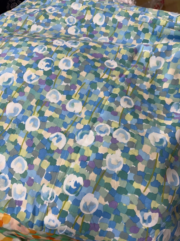 精梳棉棉绸！小格子郁金香蓝色1.45幅宽