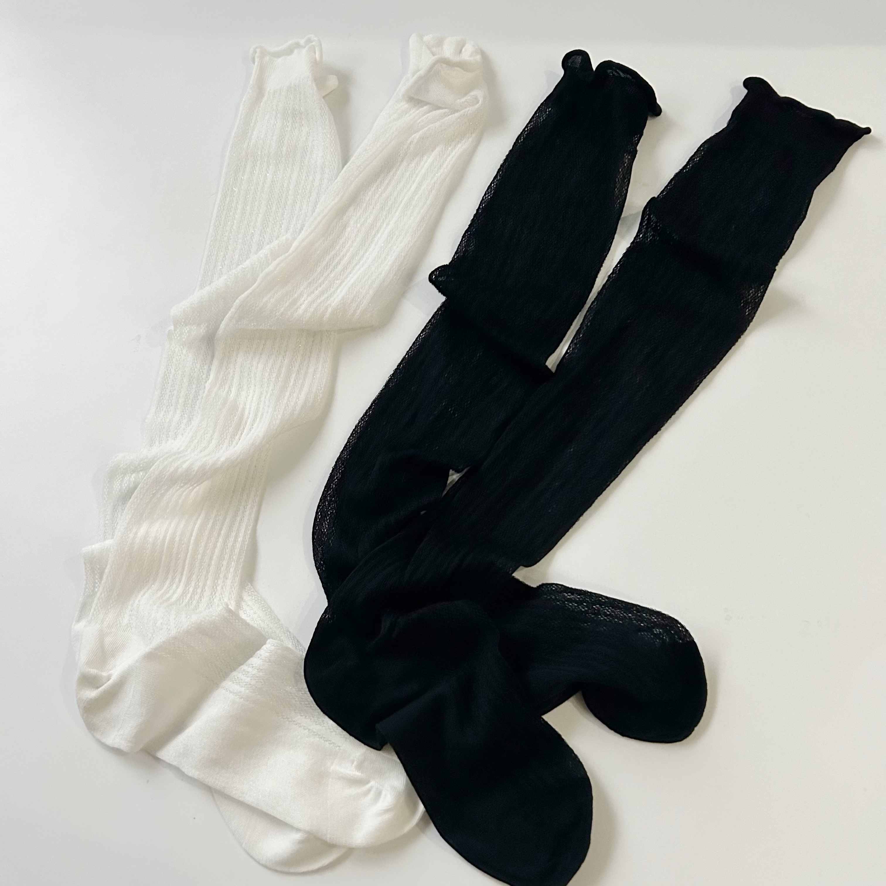 18010#夏季长筒镂空网眼堆堆袜小腿袜