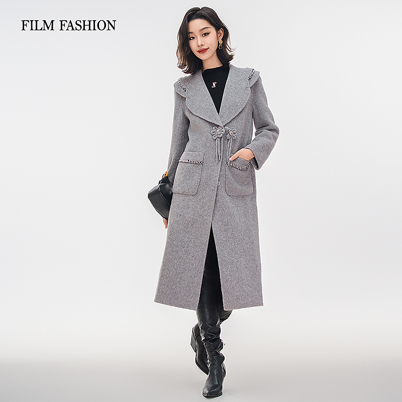 【珊珊专属】新中式绵羊毛双面呢中长款外套FECG141653