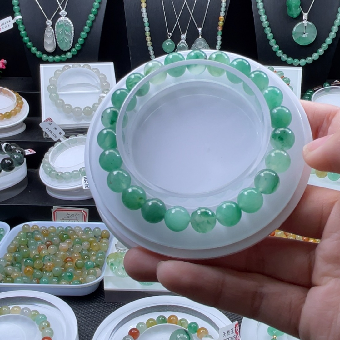 石英质玉（非洲翠）未镶嵌手串