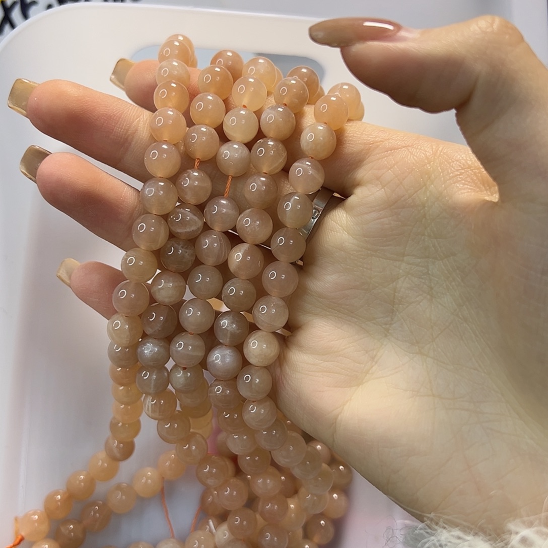 玛瑙/玉髓合金珠宝半成品卡8太阳石一条