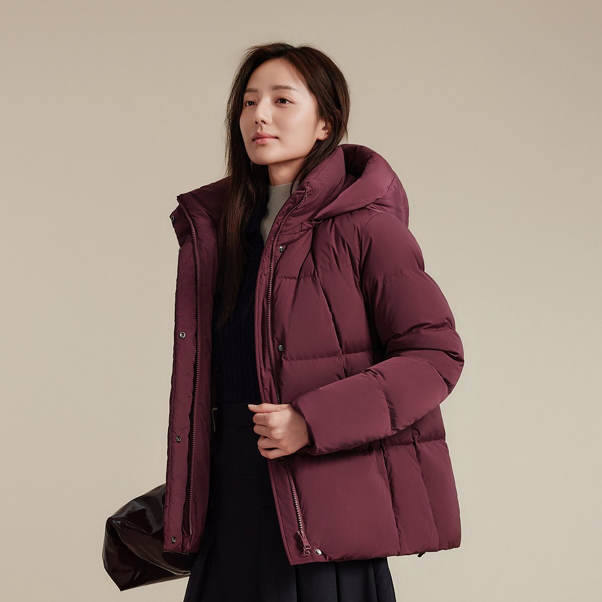 波司登秋冬加厚2025新款一手长羽绒服百搭显瘦女款保暖连帽外套