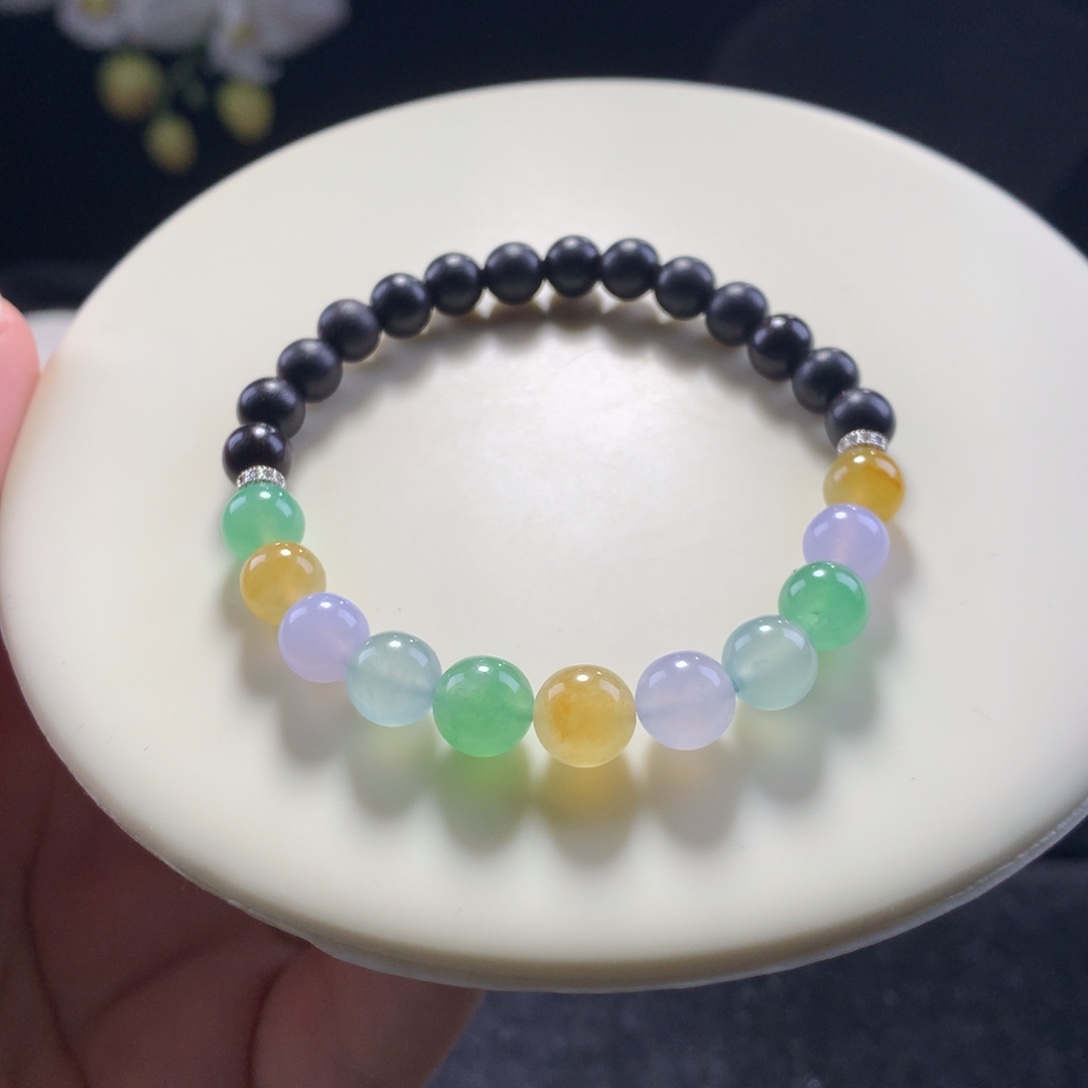 翡翠未镶嵌手串卡7糖果派对